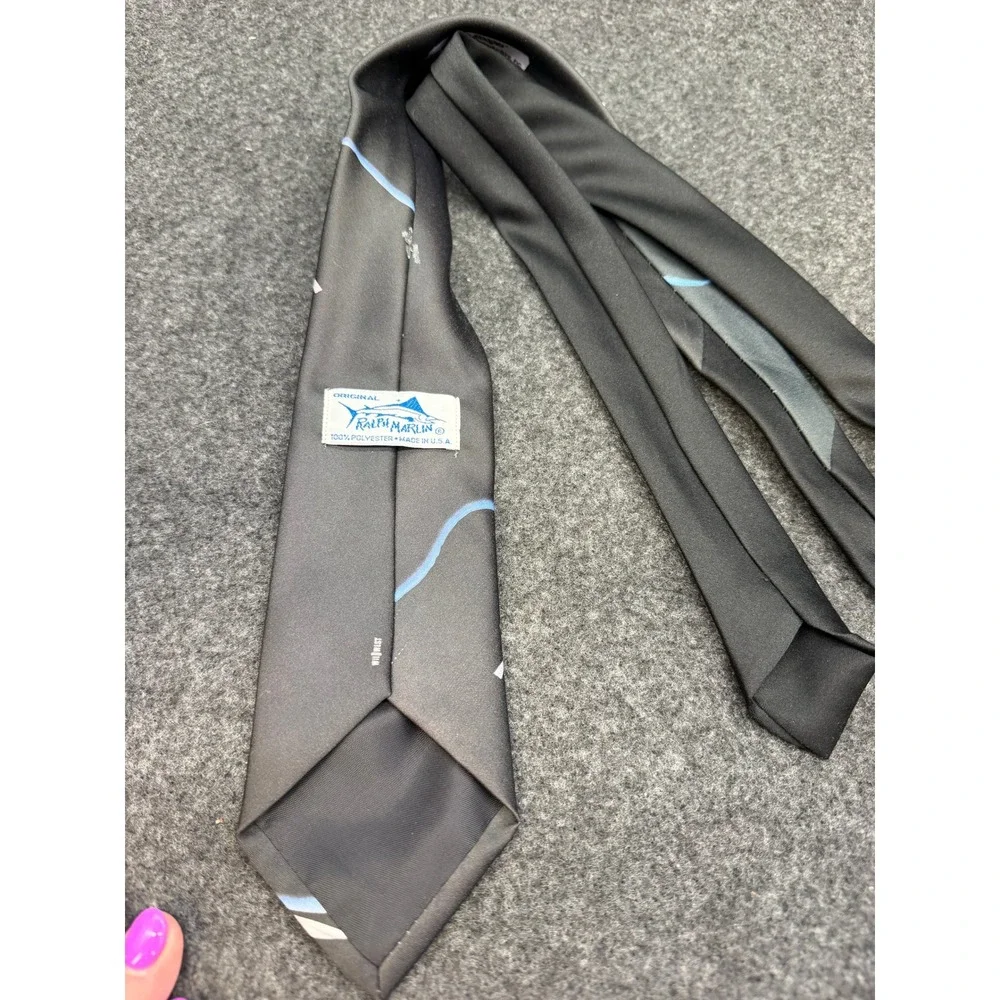 Vintage 1992 Ralph Marlin The Three Stooges Graphic Novelty Necktie Black USA